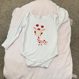 Cute White and Red Giraffe Kids Bodysuit
